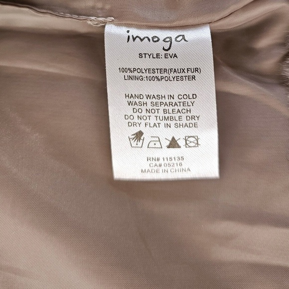 Imoga Cozy EVA Faux FUR VEST For Girls with snap buttons Dove - Picture 6 of 6